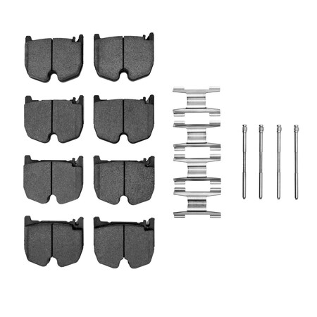 Dynamic Friction Co 5000 Advanced Brake Pads - Low Metallic and Hardware Kit, Long Pad Wear, Front 1551-0983-01